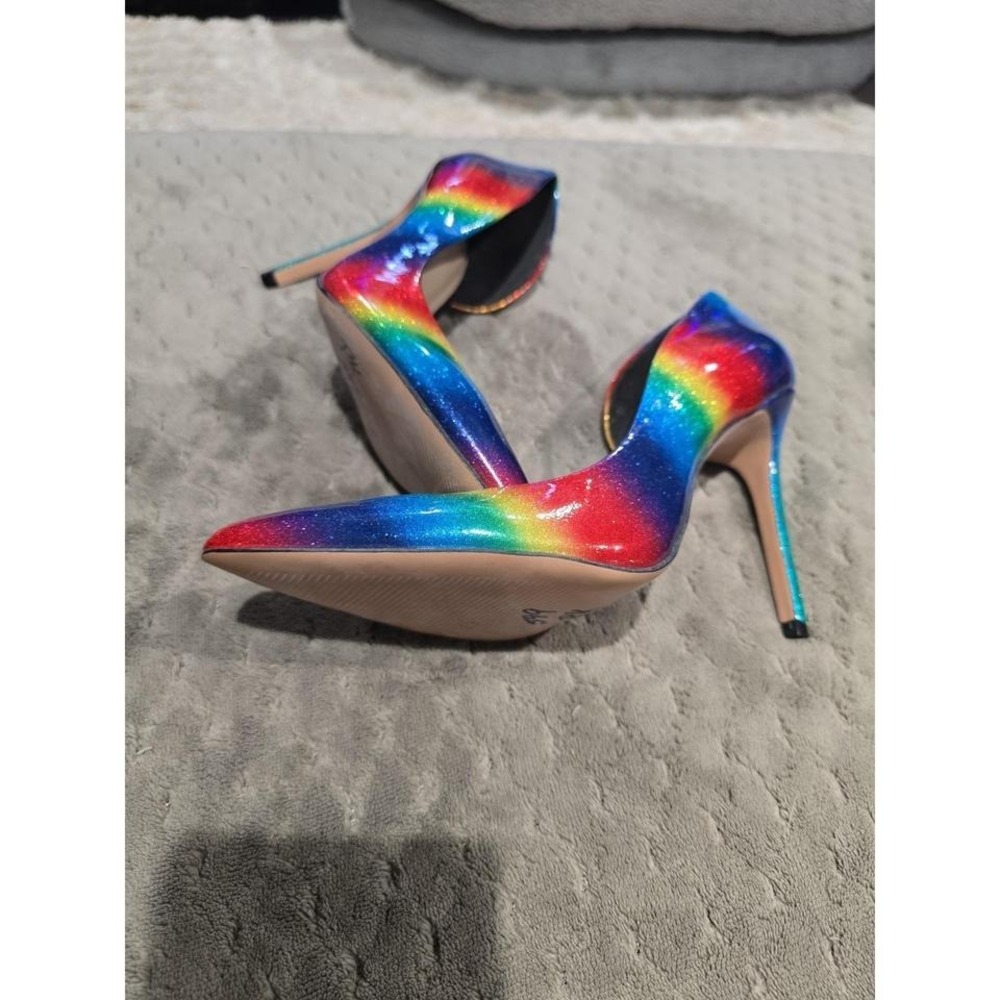 Rainbow glitter 4" heels.size 9 mix no.6